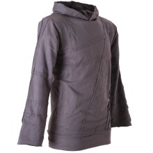 Vishes Sweater Hoodie Hoody Patchwork Pullover grau S