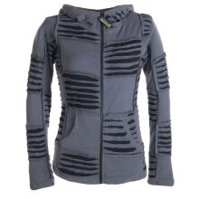 Vishes Goa Jacke Hoodie Zipfelkapuze Sweatjacke grau 40