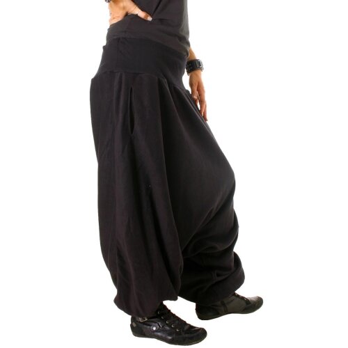 Vishes Haremshose aus Fleece Einheitsgröße/Lange Größe schwarz 44-50