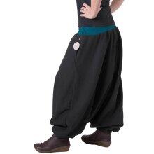 Vishes Haremshose aus Fleece Einheitsgröße/Lange Größe schwarztürkis 40-48