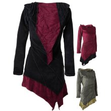 Vishes Kleid Samtkleid Elfenkleid Zipfelkapuze schwarz 42