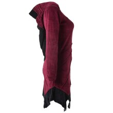 Vishes Kleid Samtkleid Elfenkleid Zipfelkapuze dunkelrot 40