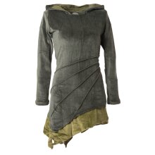 Vishes Kleid Samtkleid Elfenkleid Zipfelkapuze olive 42