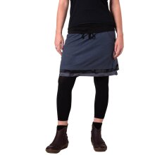 Vishes Kurzer Lagenlook Rock aus Baumwolle - mit Taschen zum Binden schwarz-grau 42