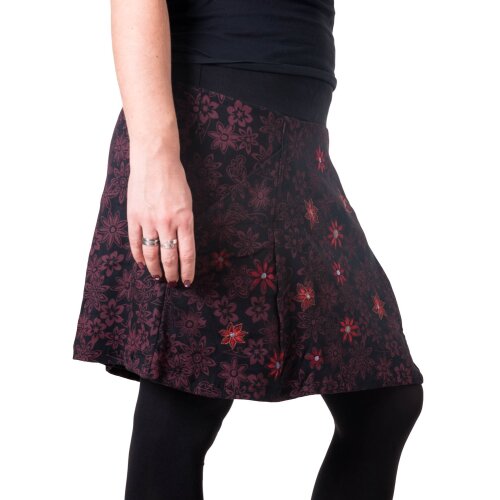 Vishes Mini Rock warmer Rock Winterrock bestickt bedruckt schwarz 42