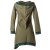 Vishes warmes Kleid Tunika Minikleid Zipfelkapuze Hoody Longshirt olive 42