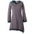 Vishes warmes Kleid Tunika Minikleid Zipfelkapuze Hoody Longshirt grau 40
