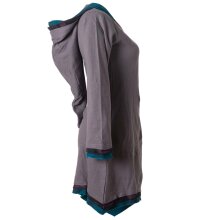 Vishes warmes Kleid Tunika Minikleid Zipfelkapuze Hoody...