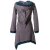 Vishes warmes Kleid Tunika Minikleid Zipfelkapuze Hoody Longshirt grau 44