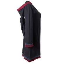 Vishes warmes Kleid Tunika Minikleid Zipfelkapuze Hoody Longshirt schwarz 40