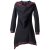 Vishes warmes Kleid Tunika Minikleid Zipfelkapuze Hoody Longshirt schwarz 42