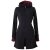 Vishes Warmer Elfen Kurzmantel mit Zipfelkapuze schwarz 48
