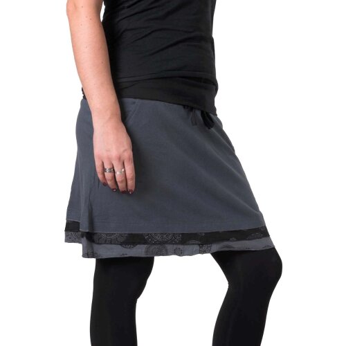 Vishes Fleece Mini Rock warm Powärmer Lagenlook schwarzgrau 48