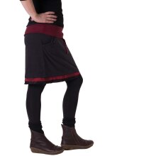 Vishes Fleece Mini Rock warm Powärmer Lagenlook schwarzrot 36