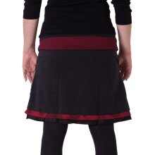 Vishes Fleece Mini Rock warm Powärmer Lagenlook schwarzrot 36