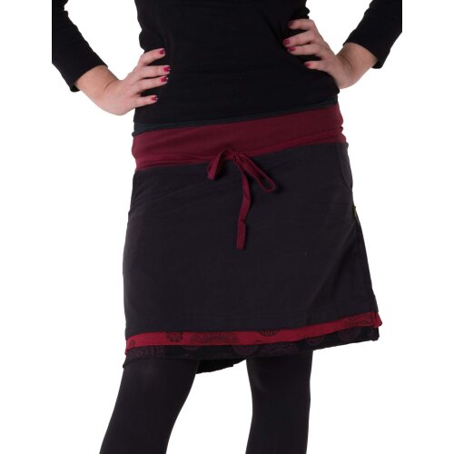 Vishes Fleece Mini Rock warm Powärmer Lagenlook schwarzrot 46