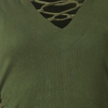 Vishes Elfenkleid mit Zipfelkapuze und Bändern zum Schnüren olive 46 (XL)