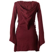 Vishes Elfenkleid mit Zipfelkapuze und Bändern zum Schnüren dunkelrot 48 (2XL)