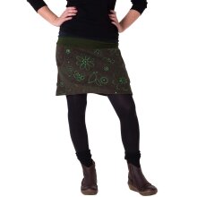 Vishes Warmer Fleece Rock mit aufgestickten Blumen...