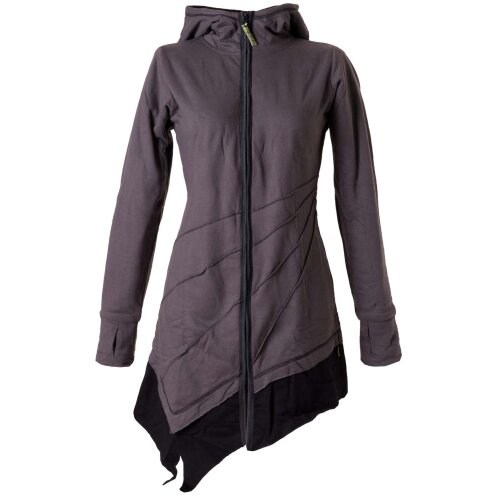 Vishes Jacke Zipfelkapuze Larp Mantel grau-schwarz 42-44