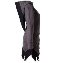 Vishes Jacke Zipfelkapuze Larp Mantel grau-schwarz 42-44