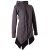 Vishes Jacke Zipfelkapuze Larp Mantel grau-schwarz 42-44