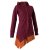 Vishes Jacke Zipfelkapuze Larp Mantel rot-orange 38