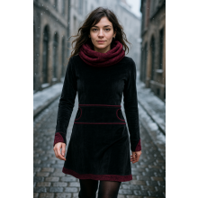 Vishes warmes Kleid Tunika Minikleid Samtshirt Hoody...