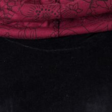 Vishes warmes Kleid Tunika Minikleid Samtshirt Hoody Longshirt schwarz-rot 42