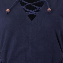 Vishes Elfenkleid mit Zipfelkapuze und Bändern zum Schnüren dunkelblau 48-50 (3XL)