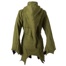 Vishes Patchwork Jacke FLeece Zipfelkapuze Hoodie olive 38