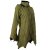Vishes Patchwork Jacke FLeece Zipfelkapuze Hoodie olive 40