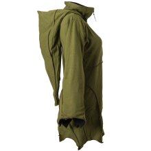Vishes Patchwork Jacke FLeece Zipfelkapuze Hoodie olive 42-44