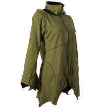 Vishes Patchwork Jacke FLeece Zipfelkapuze Hoodie olive 42-44