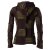 Vishes Goa Jacke Hoodie Zipfelkapuze Sweatjacke braun-olive 42