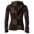 Vishes Goa Jacke Hoodie Zipfelkapuze Sweatjacke braun-olive 44