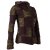 Vishes Goa Jacke Hoodie Zipfelkapuze Sweatjacke braun-olive 44
