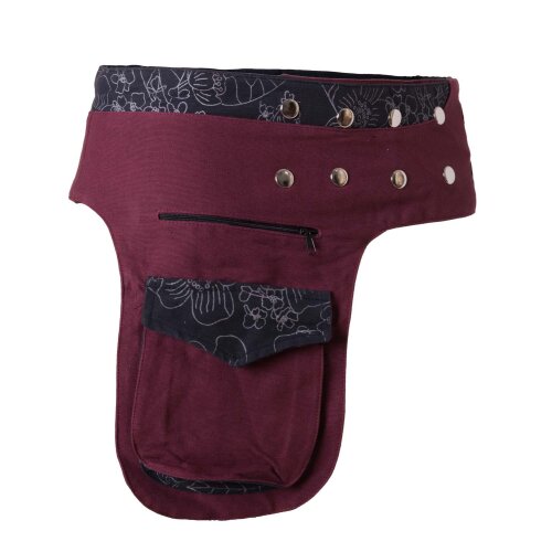 Vishes Bauchtasche Gürteltasche Goa Tasche Dunkelrot-Schwarz