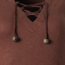 Vishes Elfenkleid mit Zipfelkapuze und Bändern zum Schnüren dunkelbraun 46 (XL)