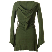 Vishes Elfenkleid mit Zipfelkapuze und Bändern zum Schnüren olive 50-52 (4XL)