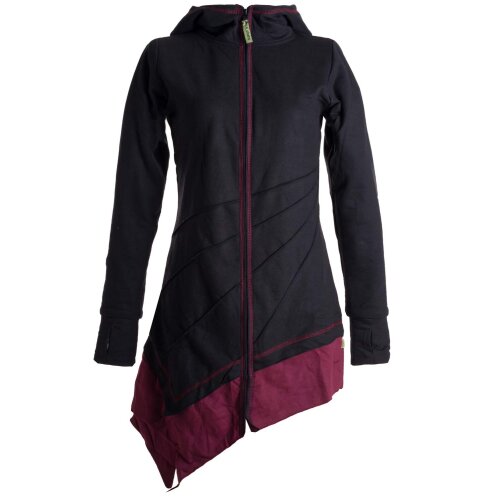 Vishes Jacke Zipfelkapuze Larp Mantel schwarz-rot 36
