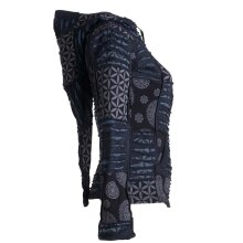 Vishes Jacke bedruckt Hippie Jacke Elfenjacke Zipfelkapuze schwarz-grau 36
