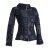 Vishes Patchworkjacke Damen Cutwork Bedruckt Kapuze Jersey Baumwolle schwarz-grau 38