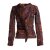 Vishes Jacke bedruckt Hippie Jacke Elfenjacke Zipfelkapuze braun 44