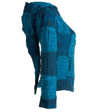 Vishes Jacke bedruckt Hippie Jacke Elfenjacke Zipfelkapuze türkis 38