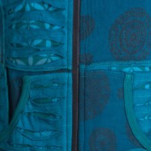 Vishes Jacke bedruckt Hippie Jacke Elfenjacke Zipfelkapuze türkis 34/36