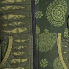 Vishes Jacke bedruckt Hippie Jacke Elfenjacke Zipfelkapuze olive 42