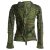 Vishes Jacke bedruckt Hippie Jacke Elfenjacke Zipfelkapuze olive 34/36