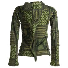 Vishes Jacke bedruckt Hippie Jacke Elfenjacke Zipfelkapuze olive 48
