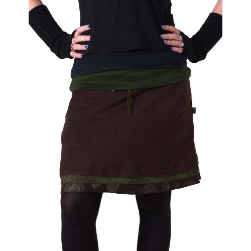 Vishes Fleece Mini Rock warm Powärmer Lagenlook braun 38